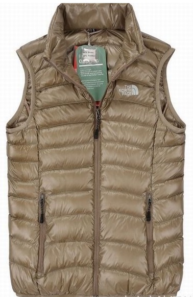 North Face Down Vest Glossy Beige Wmns